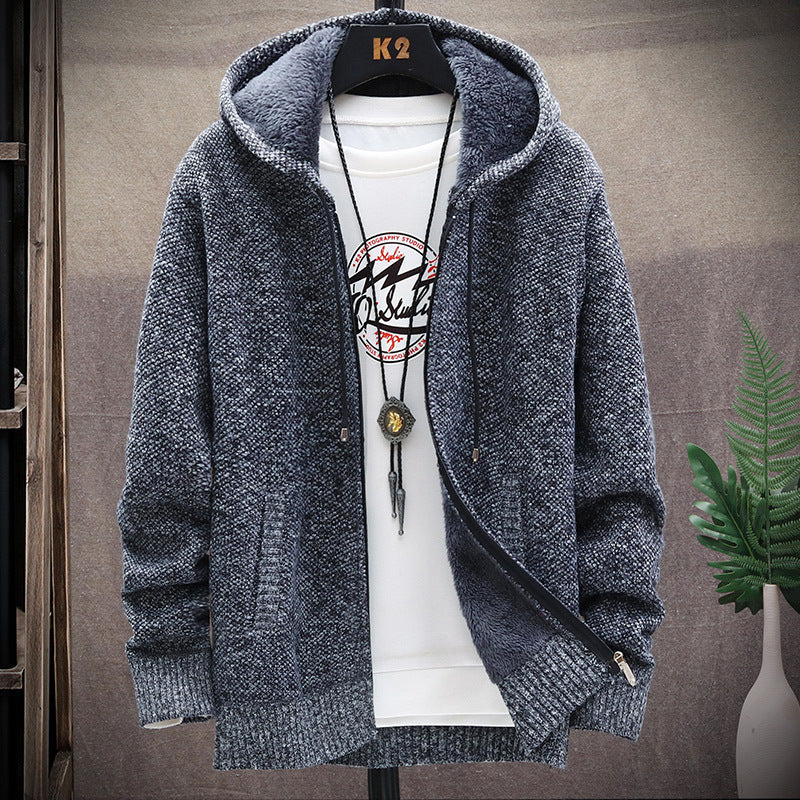 Men's casual and comfortable cardigan with fleece lining Lisslune