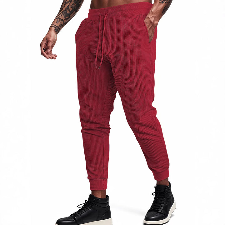 Men's Sporty Waffle Structure Jogging Pants Lisslune