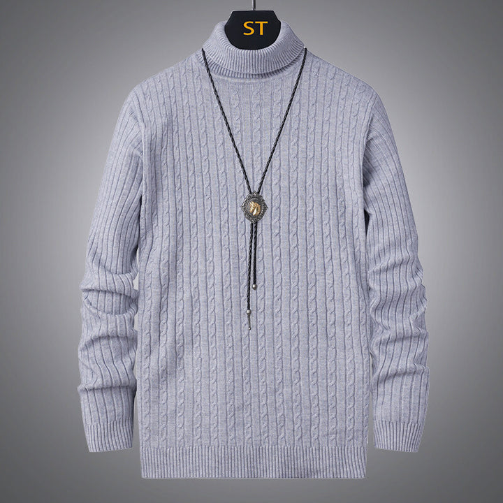 Men's turtleneck sweater with textured cable pattern Lisslune