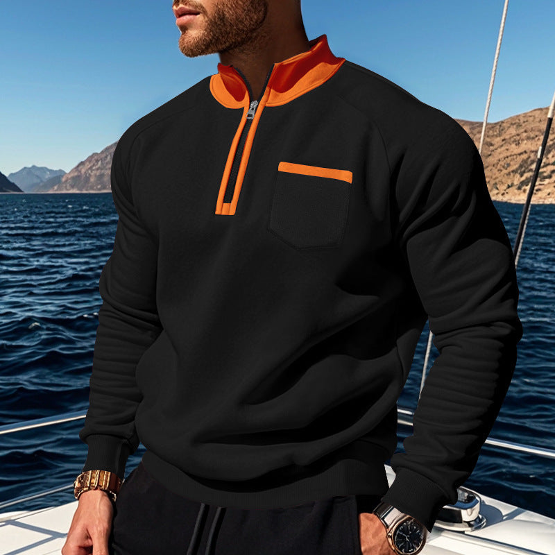 Men's sweatshirt with half zipper and moisture-regulating fabric Lisslune