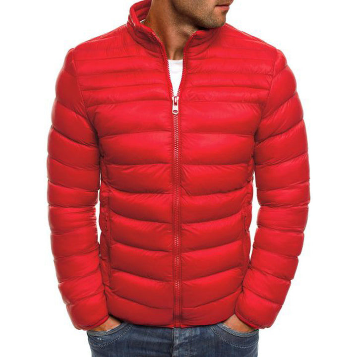 Men's fashionable quilted jacket with high collar and side zip pockets Lisslune