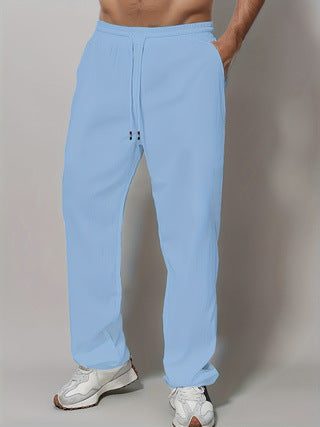 Men's Sporty Relaxed Fit Jogging Pants with Elastic Waistband and Side Pockets Lisslune