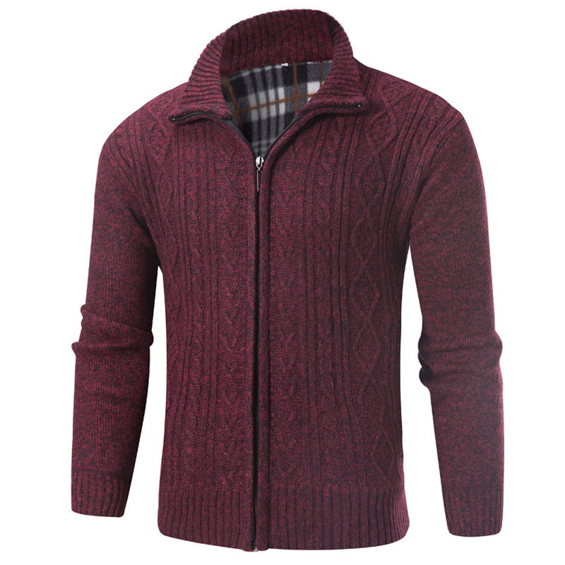 Men's stylish knit sweater with stand-up collar Lisslune