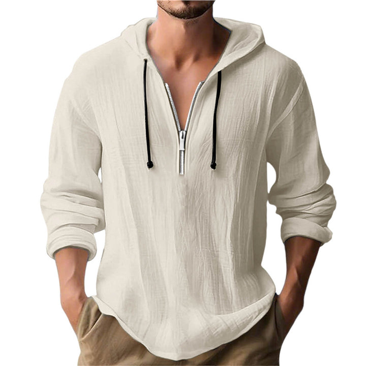 Men's casual hoodie with half-length zipper and breathable fabric Lisslune
