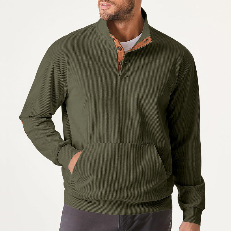 Men's high-performance sweatshirt with stand-up collar and practical kangaroo pocket Lisslune