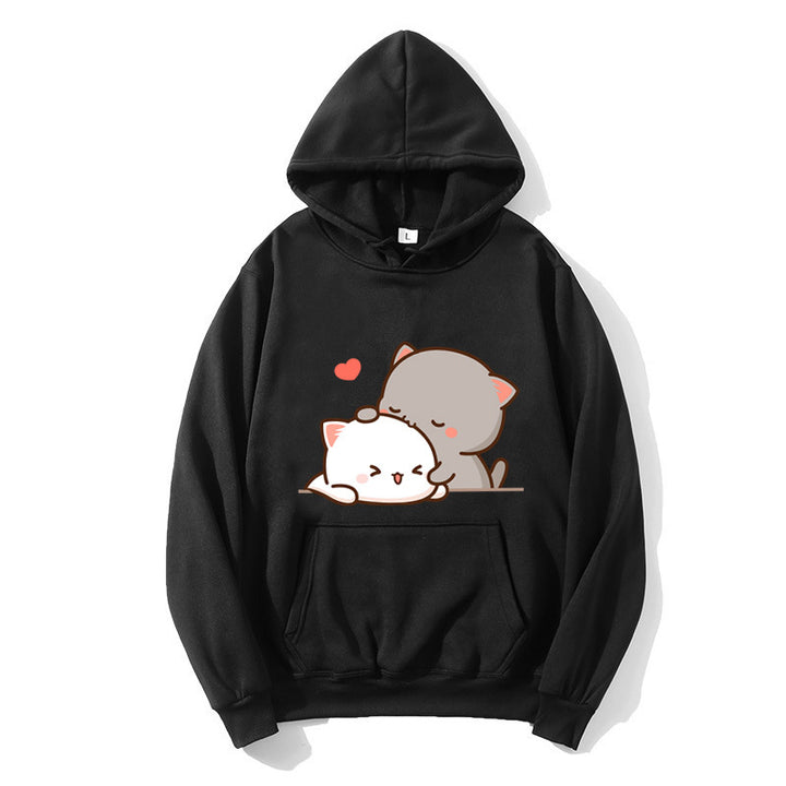 Women's hooded sweatshirt with cute cat design Lisslune