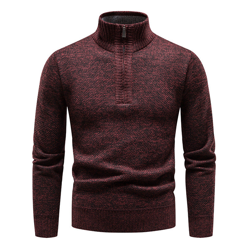 Men's knit sweater with high collar and zipper Lisslune