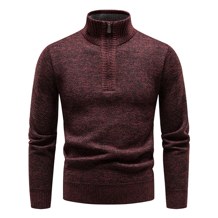 Men's knit sweater with high collar and zipper Lisslune