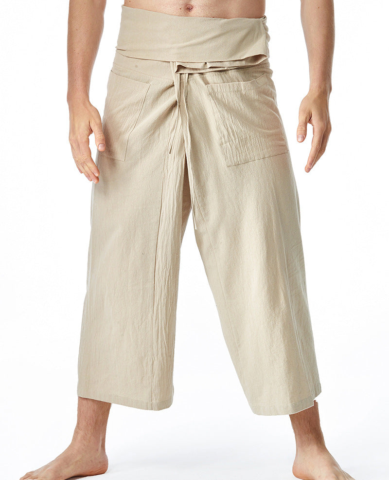 Men's casual pleated trousers with practical side pockets Lisslune
