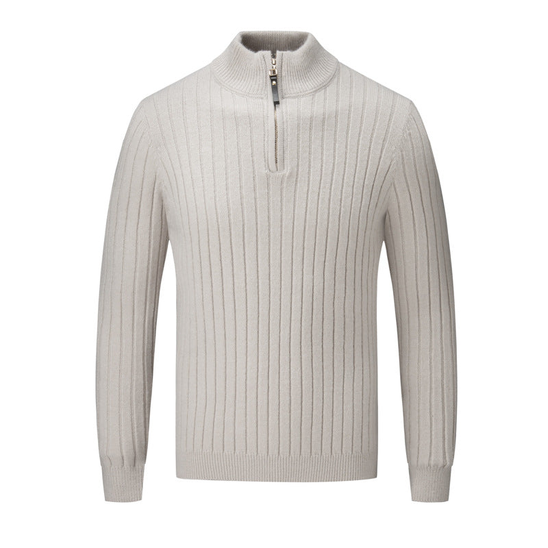 Men's sweater with modern stand-up collar and complementary zipper Lisslune