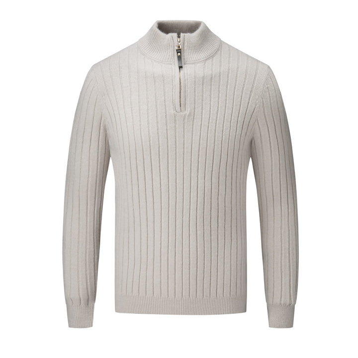 Men's sweater with modern stand-up collar and complementary zipper Lisslune