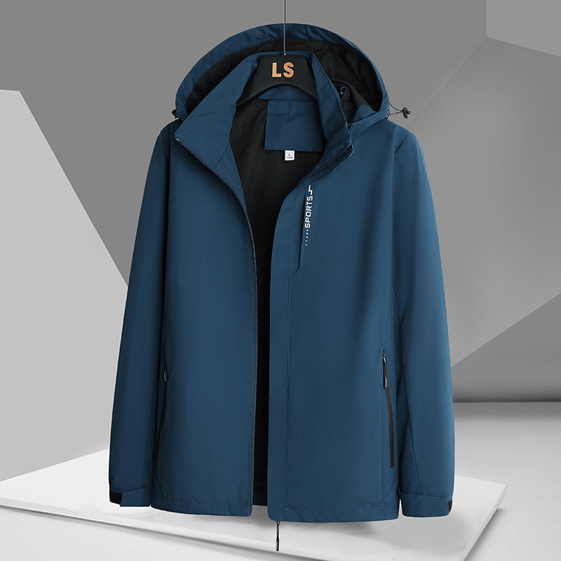 Men's sporty transitional jacket with adjustable hood and water-repellent material Lisslune