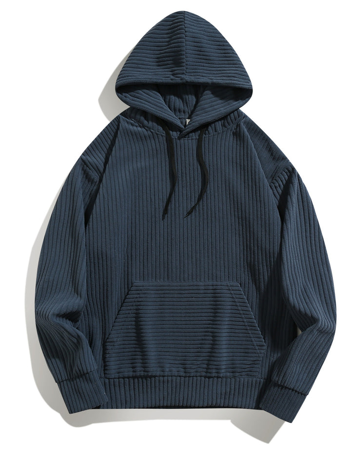Men's cozy hoodie with ribbed texture and practical kangaroo pocket Lisslune