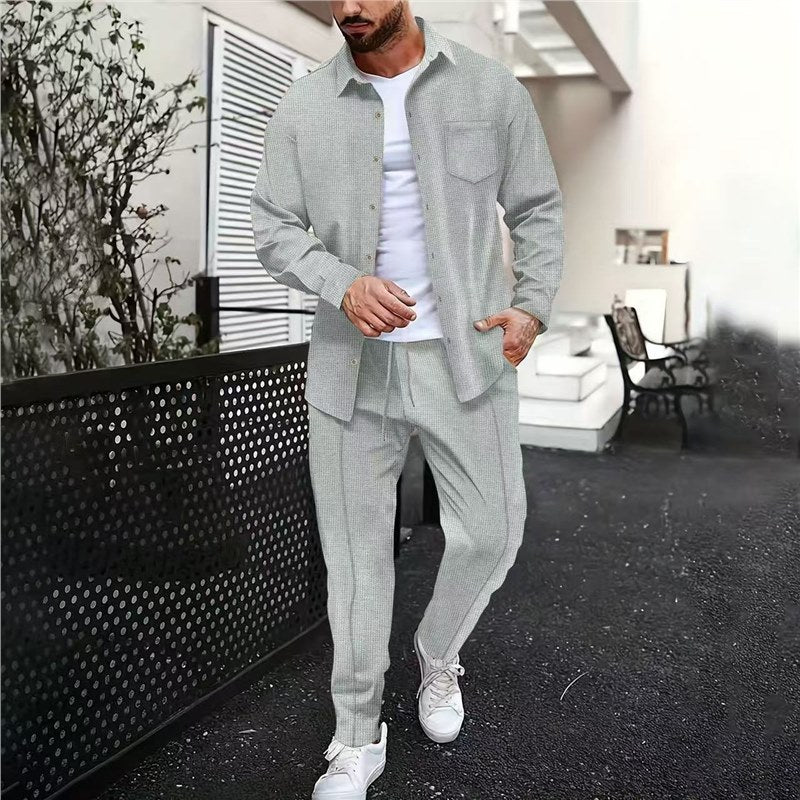 Men's Casual Leisure Shirt and Pants Set Lisslune