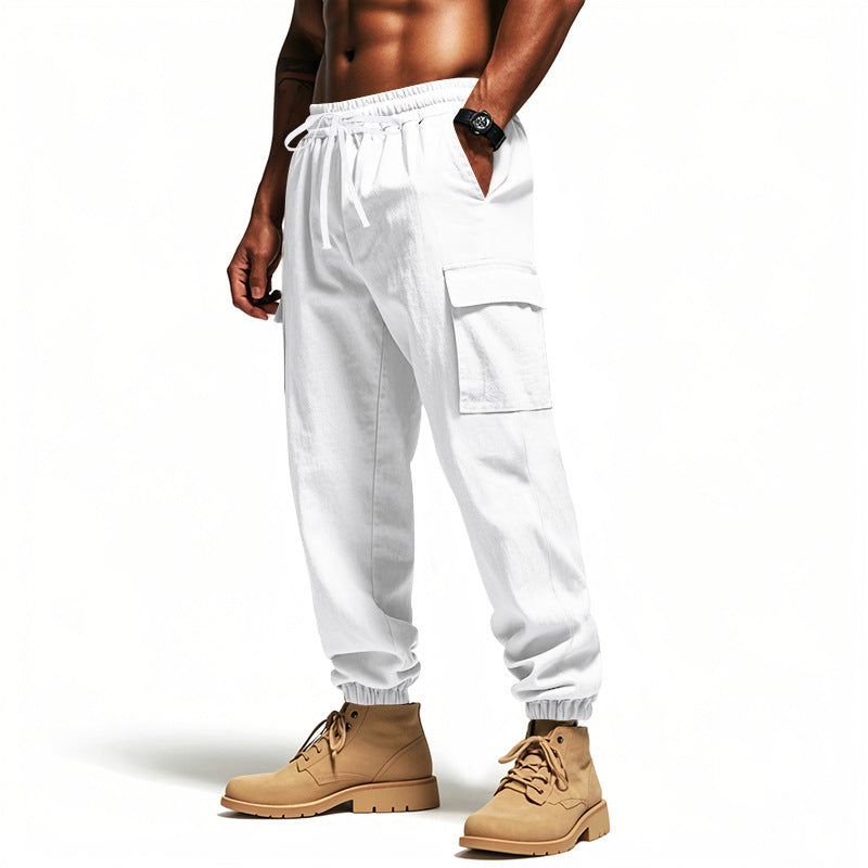 Men's cargo pants with elastic waistband and practical side pockets Lisslune 1760050836