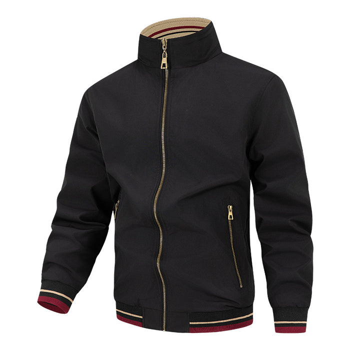 Men's fashionable transitional jacket with high collar and practical pockets Lisslune