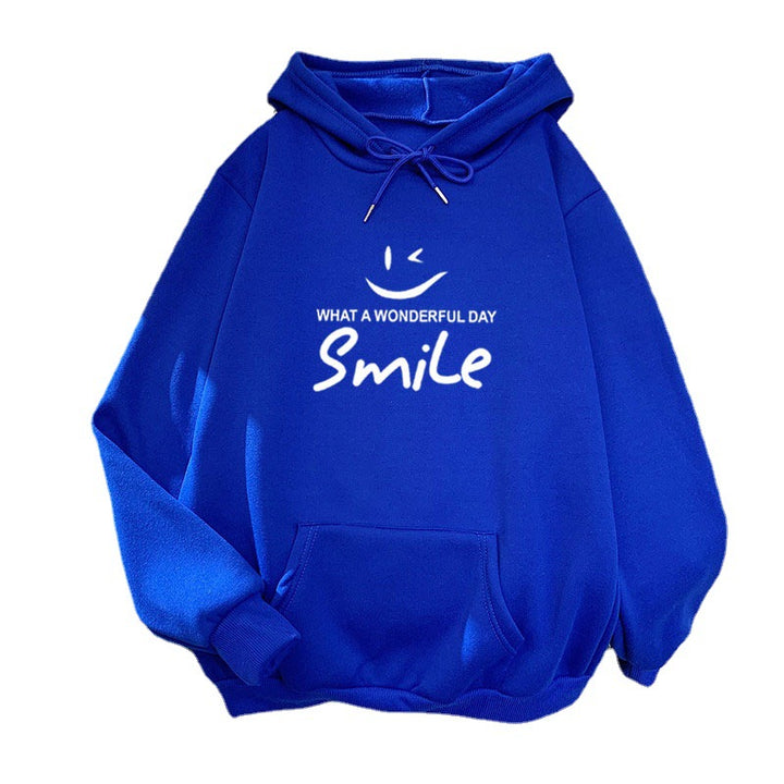 Women's hoodie with cheerful smile print Lisslune
