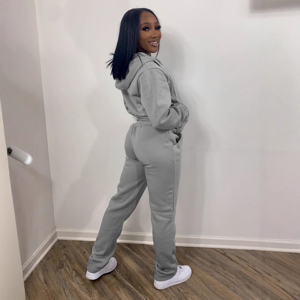 Women’s sporty leisure suit set with full zip Lisslune