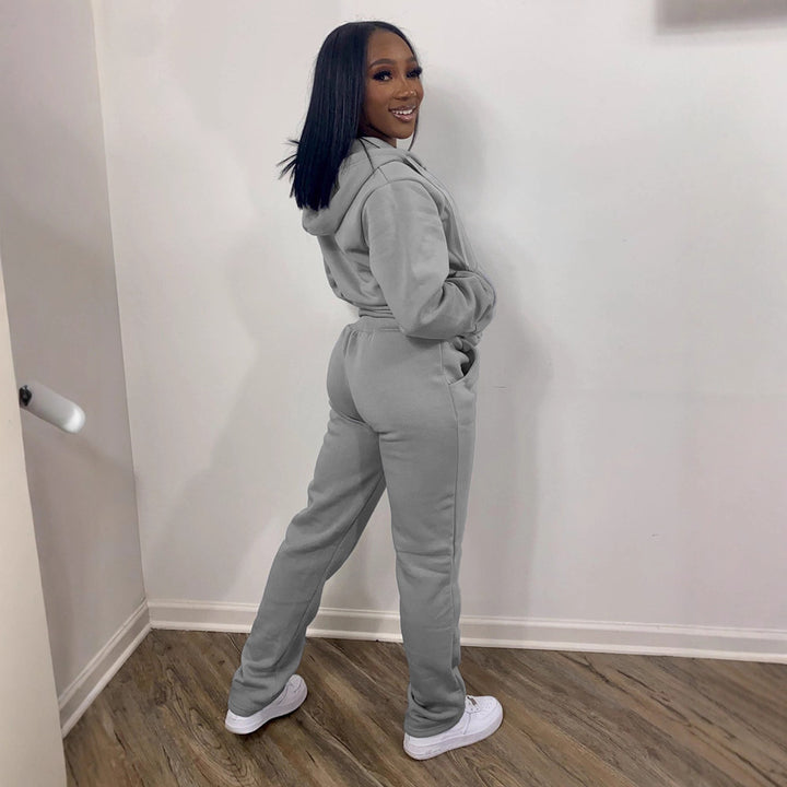 Women’s sporty leisure suit set with full zip Lisslune