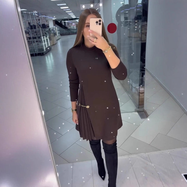 Women's elegant dress with draping and waist belt Lisslune