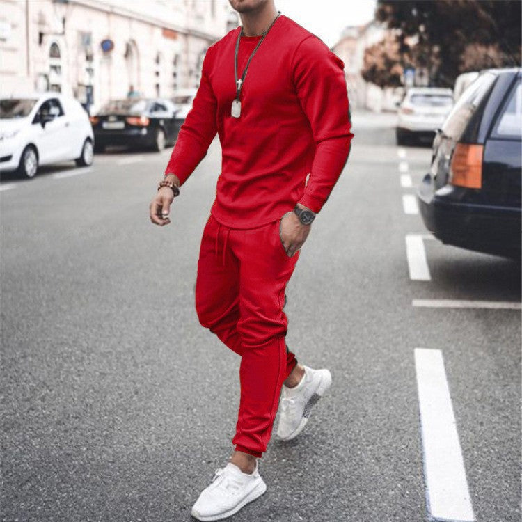 Men's sporty leisure set with long-sleeved outerwear and comfortable joggers Lisslune