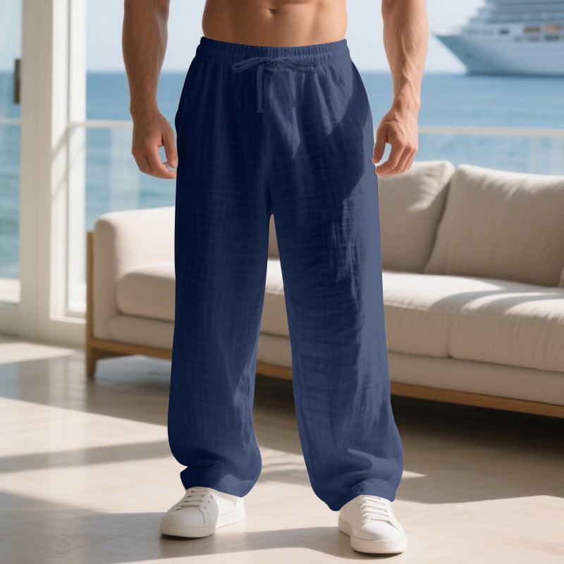 Men's airy beach pants with elastic waistband and side pockets Lisslune