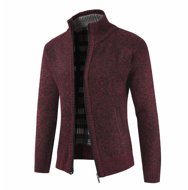 Men's cardigan with high collar and side pockets Lisslune