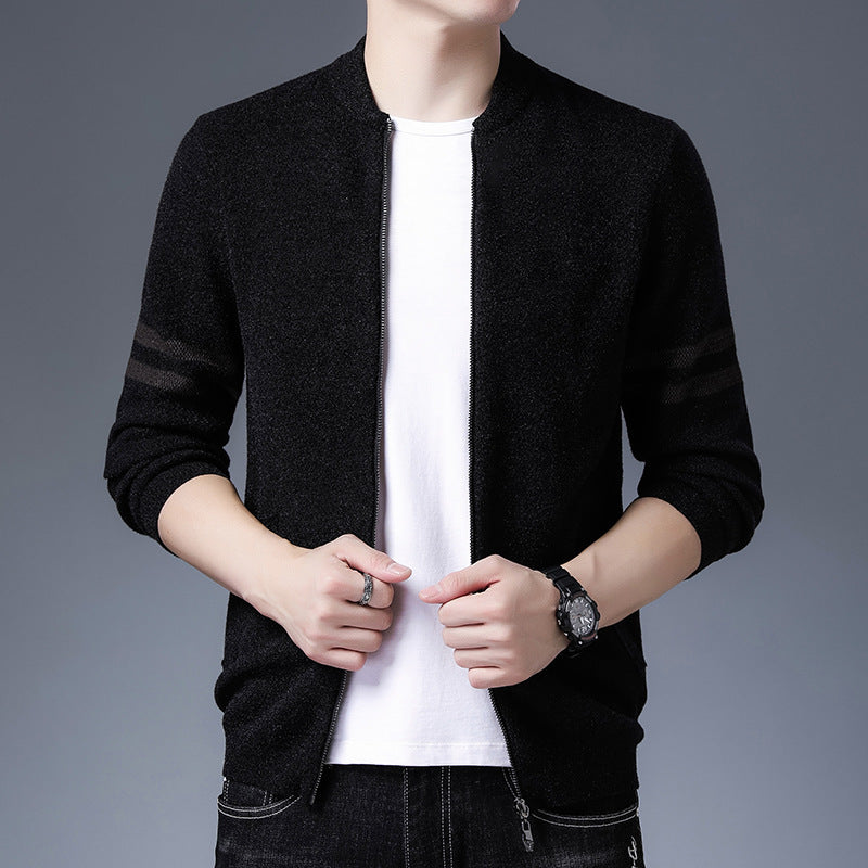 Men's Stylish Cardigan with Classic Zipper and Sporty Design Lisslune