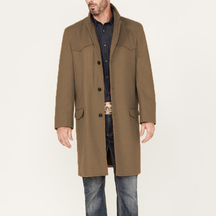 Men's elegant long coat in classic western style with high-quality details Lisslune