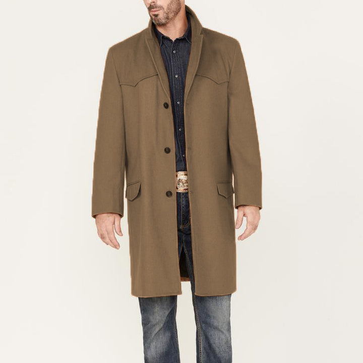 Men's elegant long coat in classic western style with high-quality details Lisslune