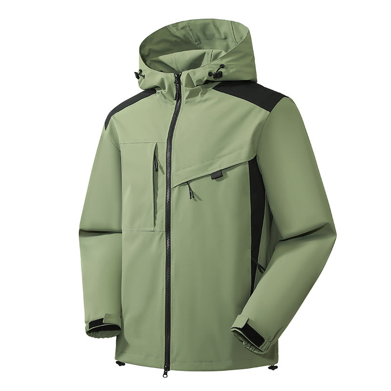 Men's multifunctional outdoor jacket with adjustable hood and strong zippers Lisslune