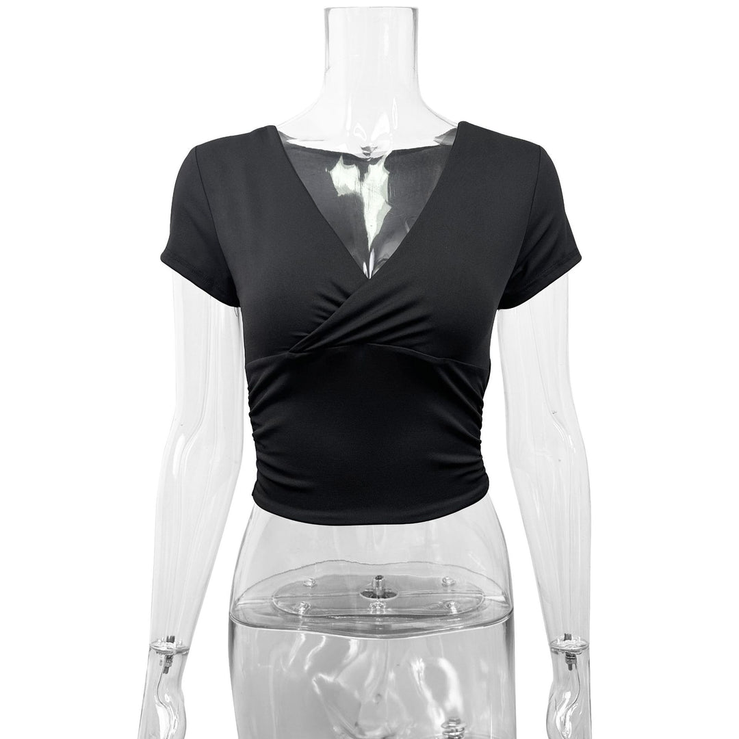 Damen Kurzarm-bodycon Oberteil Lisslune