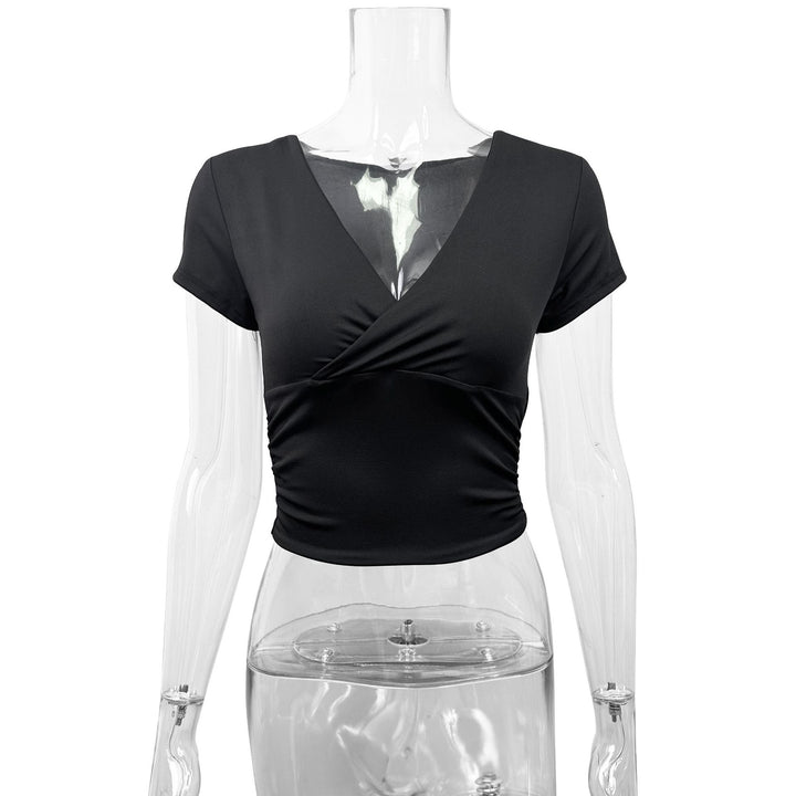 Damen Kurzarm-bodycon Oberteil Lisslune