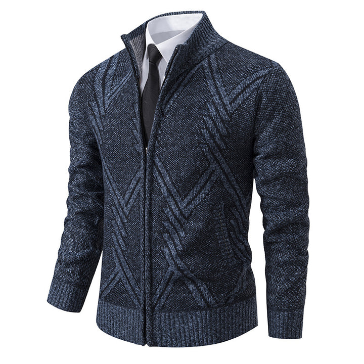 Men's cardigan with modern geometric patterns Lisslune