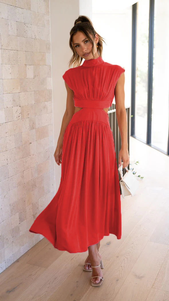 Ladies max dress with creative cut and fitted design