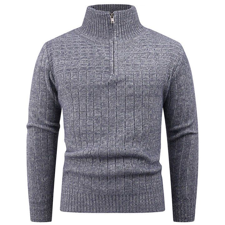 Men's knitted sweater with modern zipper and ribbed structure Lisslune