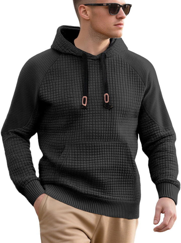Men's sporty hooded sweatshirt with innovative structured design and practical drawstrings Lisslune