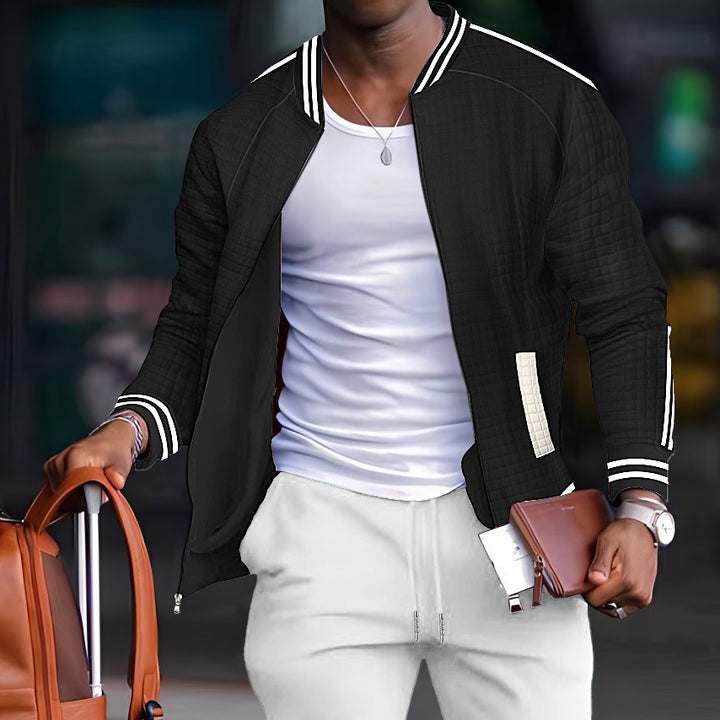 Men's sporty quilted jacket with modern cut and practical zip pockets Lisslune