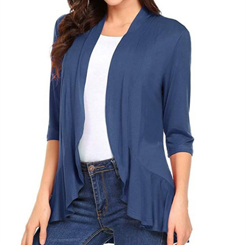 Women's Fashionable Cardigan with Asymmetrical Cut and Flattering Details Lisslune