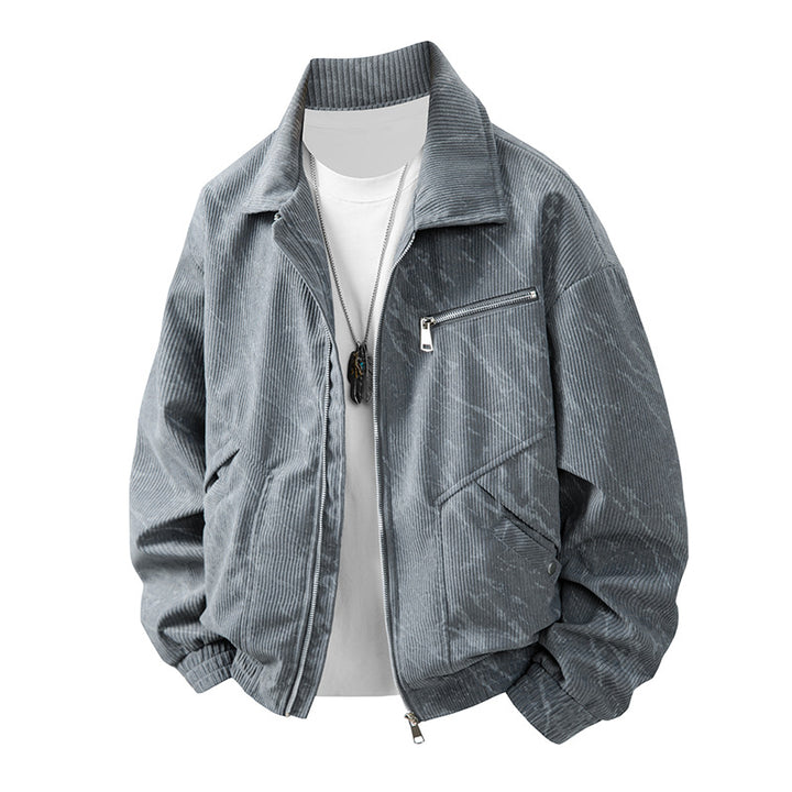 Men's fashionable cord jacket with modern accents Lisslune