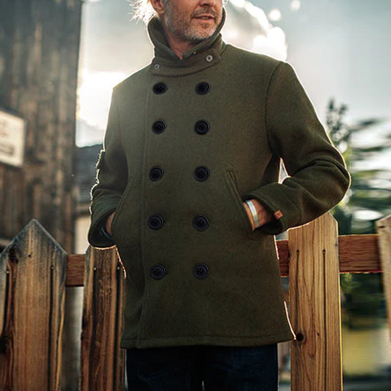 Men's elegant coat with double button placket Lisslune