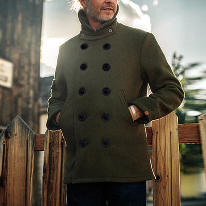 Men's elegant coat with double button placket Lisslune
