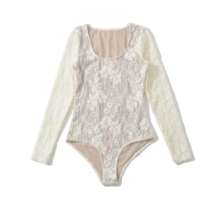 Women's crochet bodysuit with transparent lace pattern Lisslune