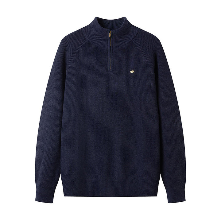 Men's knit sweater with half zipper Lisslune