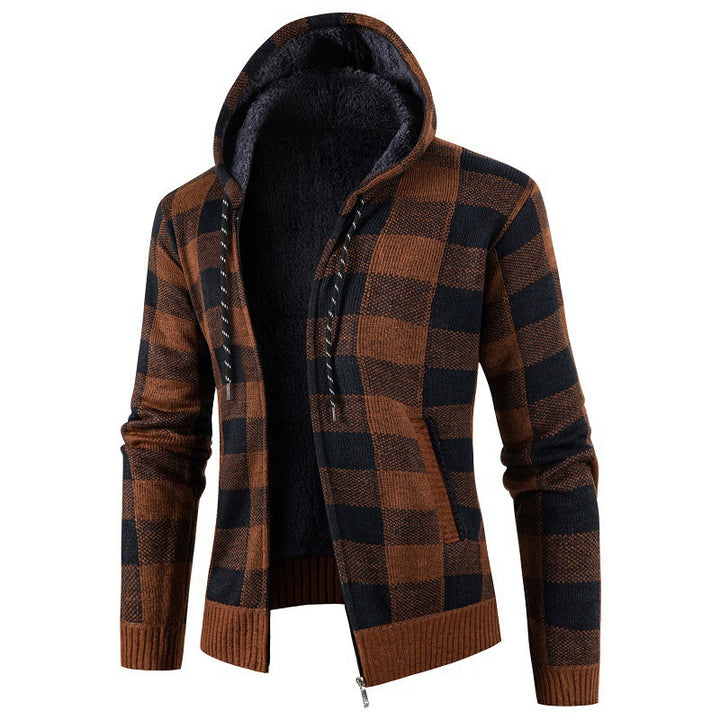 Men's comfortable hoodie with checked design Lisslune