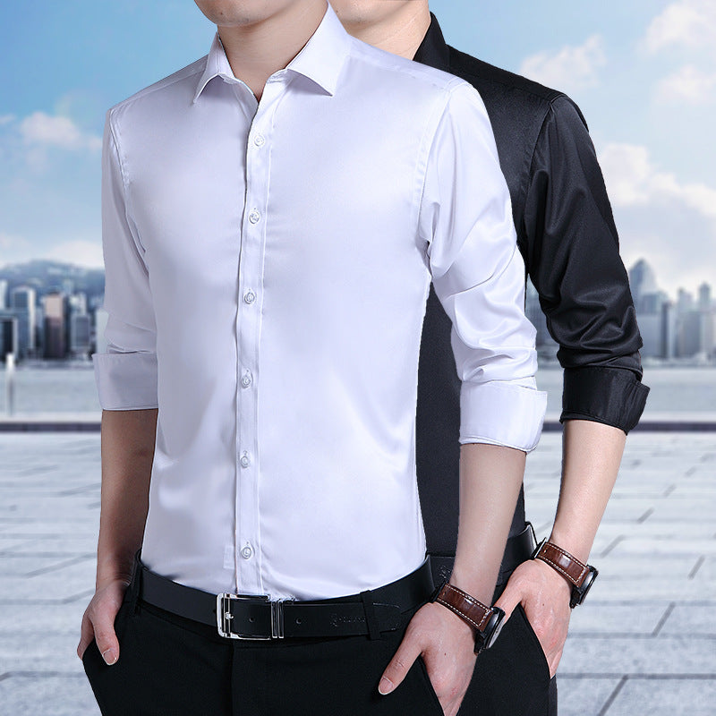 Men's elegant long-sleeved shirt with a shiny surface Lisslune