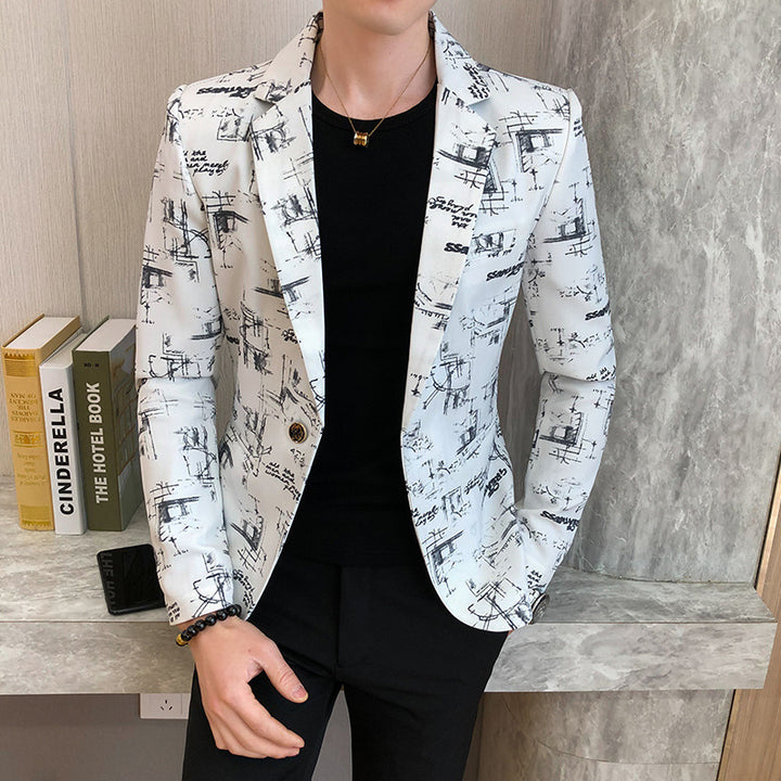 Men's elegant designer blazer with modern print Lisslune