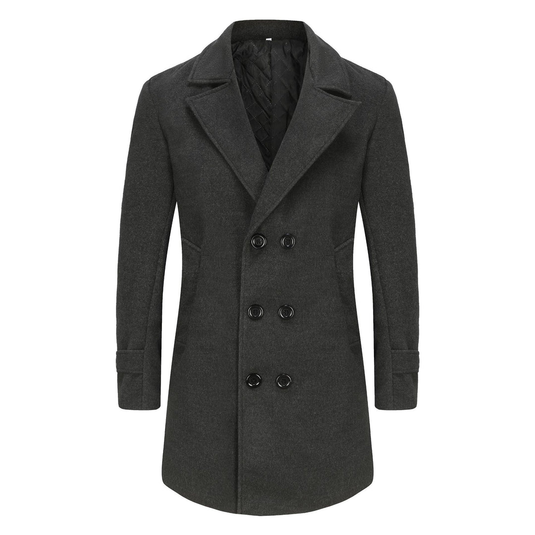 Men's stylish and elegant overcoat with double-breasted buttons Lisslune