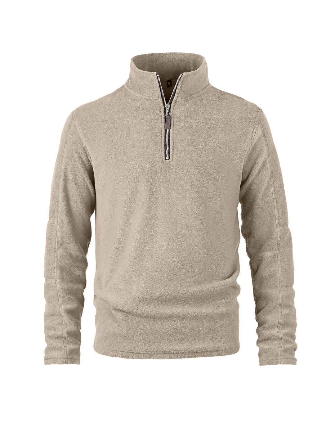 Men's fleece pullover with half zipper and high collar Lisslune