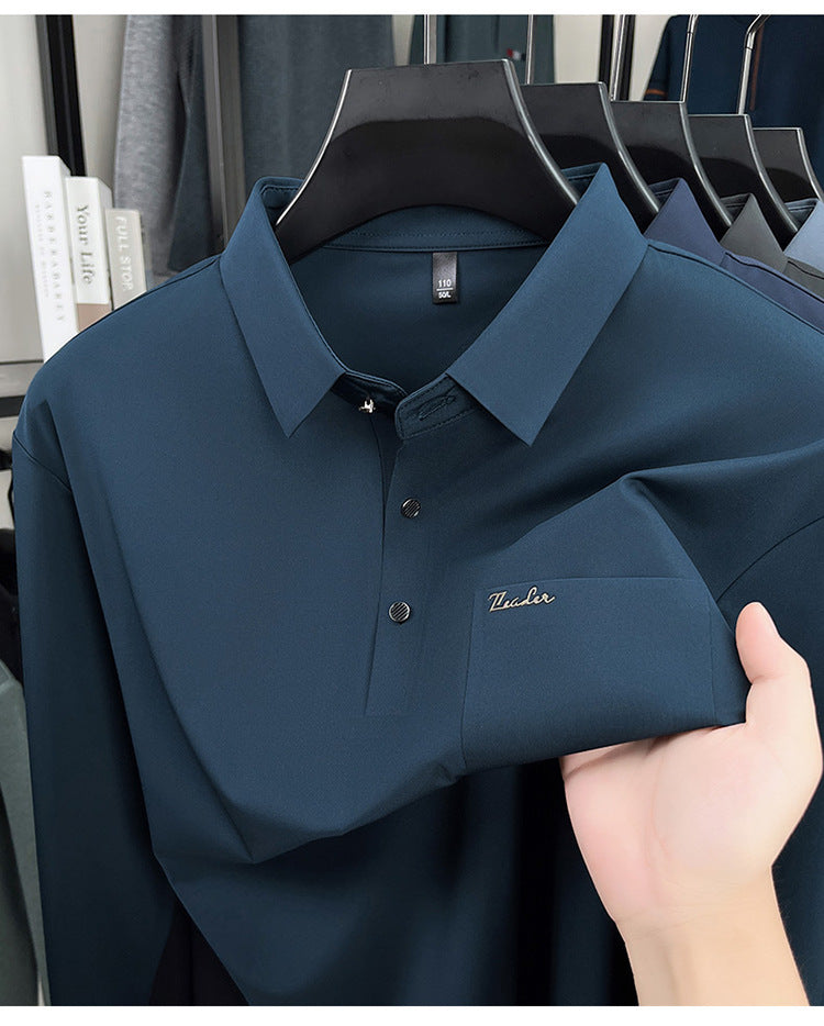 Men's long-sleeved Giro polo shirt with chic lettering Lisslune